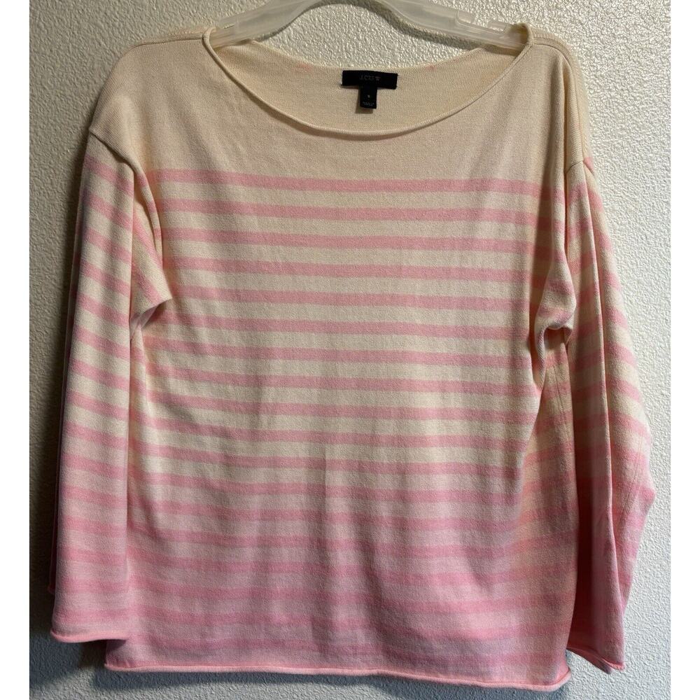 J.Crew Sweater Dip Dye Striped Bell Sleeve Boat neck Coquette Girly Women’s Sz S